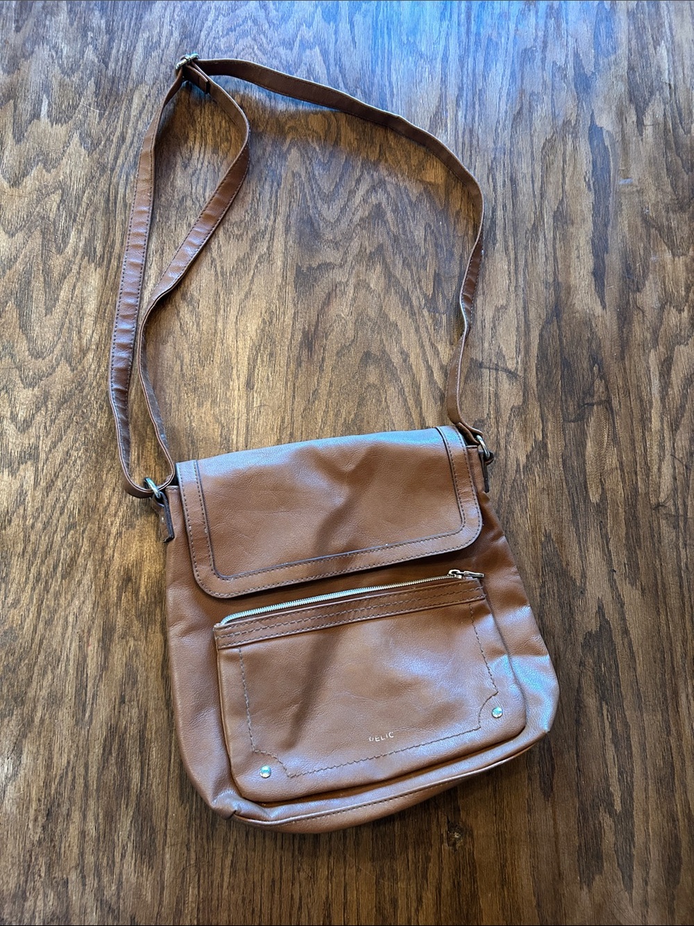 Relic Tan Crossbody Bag with Front Zip Pocket